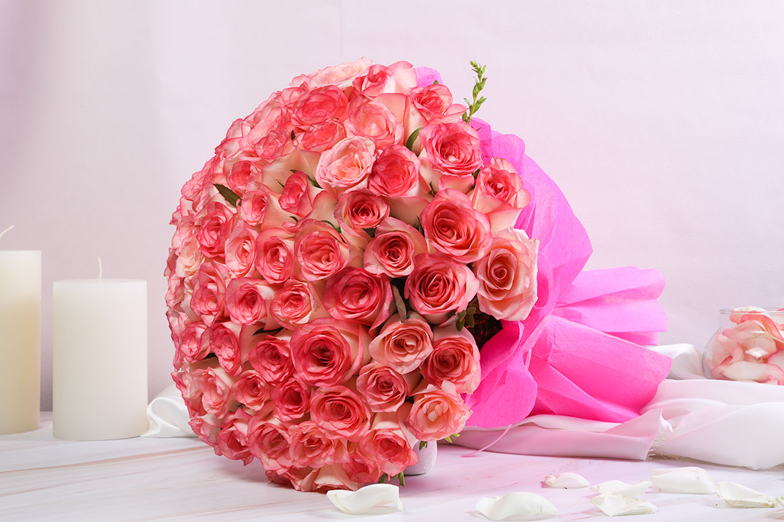 Bunch of 50 Pink Roses