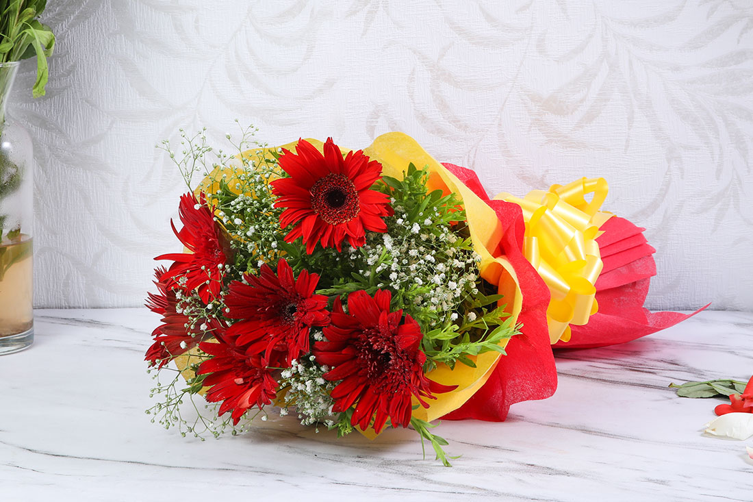 Buy Bouquet of 6 Red Gerberas
