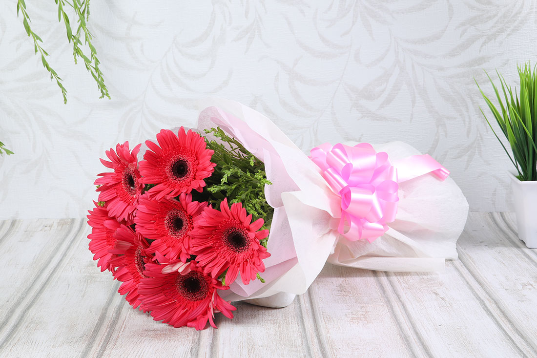 Buy Send Bouquet of Pink Gerberas Online