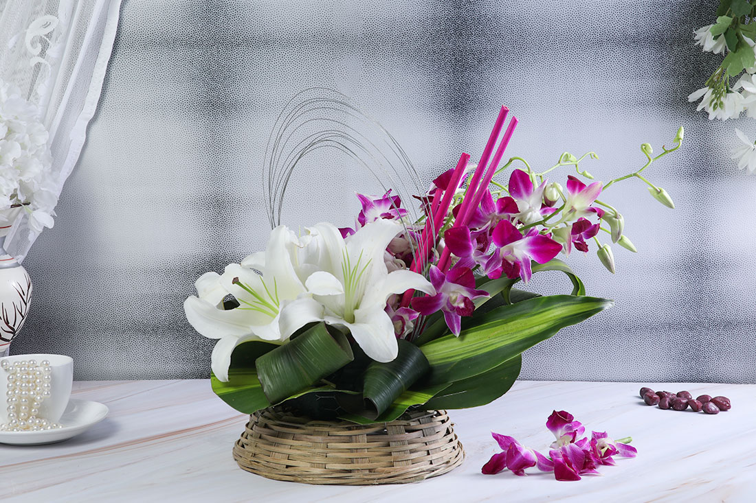 Purple orchid gift hamper