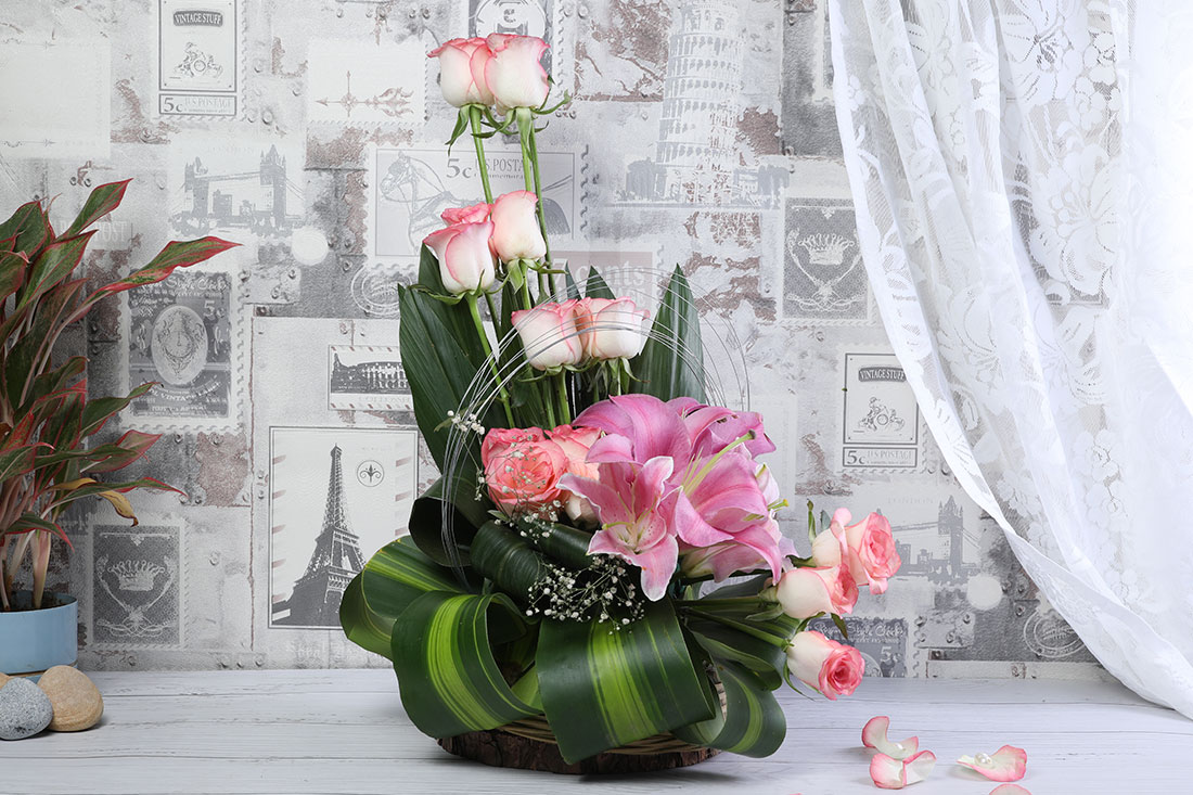 Pink flower collection