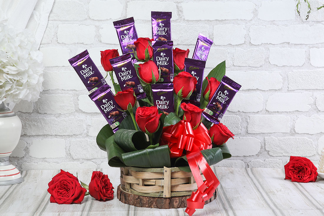 Chocolates & Roses Basket