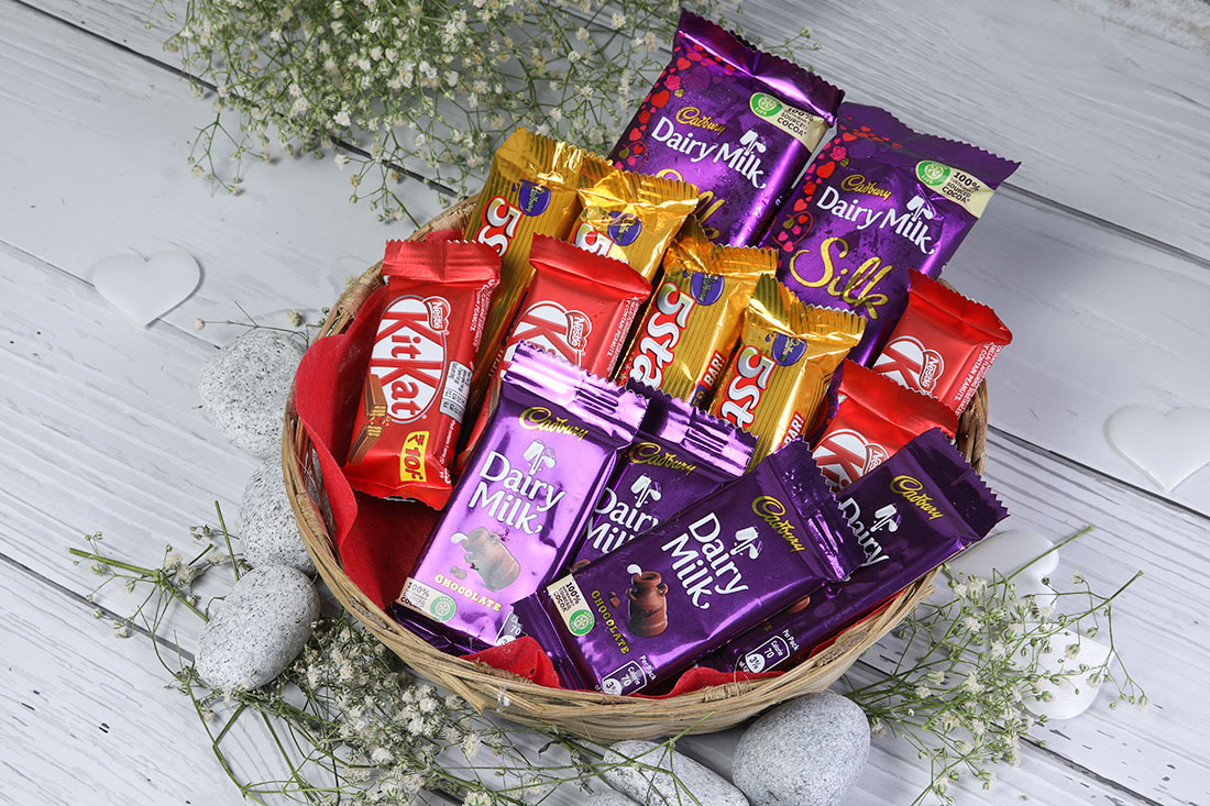 Chocolate basket for spouse Buy Online