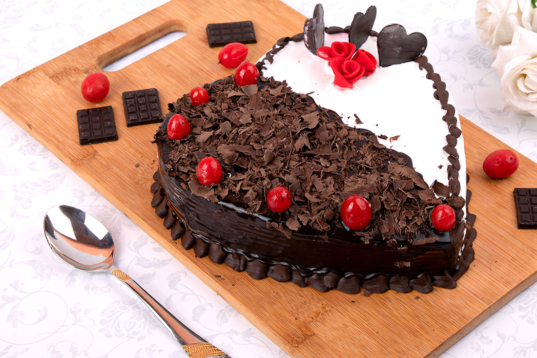 Buy Heart Shaped Black Forest Cake for Birthday, Anniversary or Valentine
