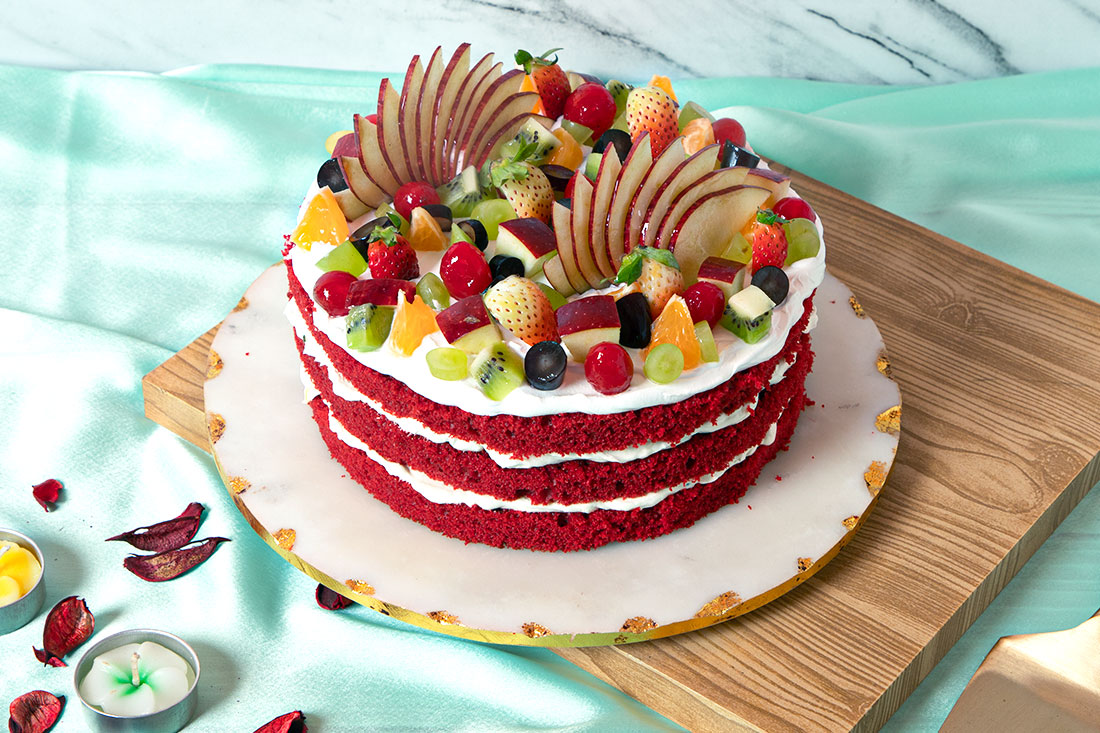 Fruit Velvet Cake: Online Delivery Available Send Now