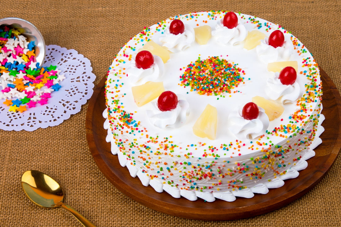 Send Cherry Blossom Pine Apple Cake: Send Online Across India Online