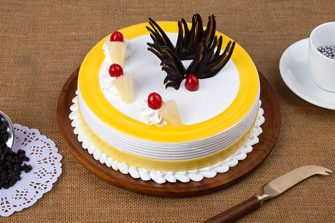 Pineapple Cake with Dark Chocolate on Top: Order Online