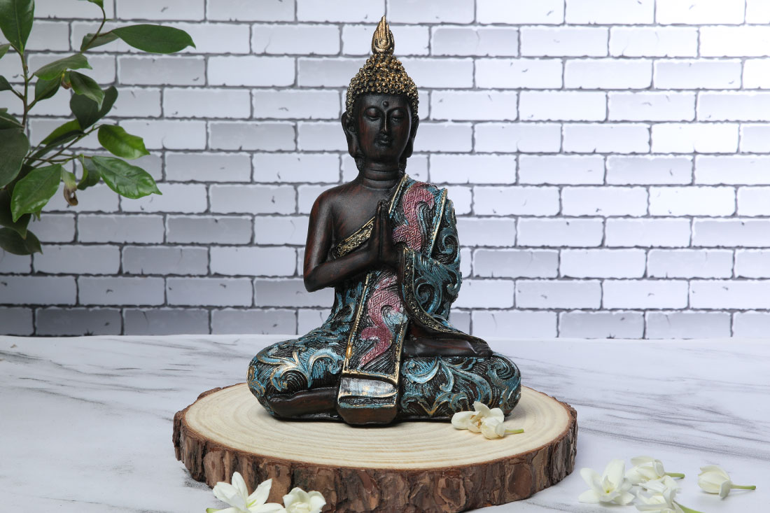 Meditating Black Lord Buddha Idol