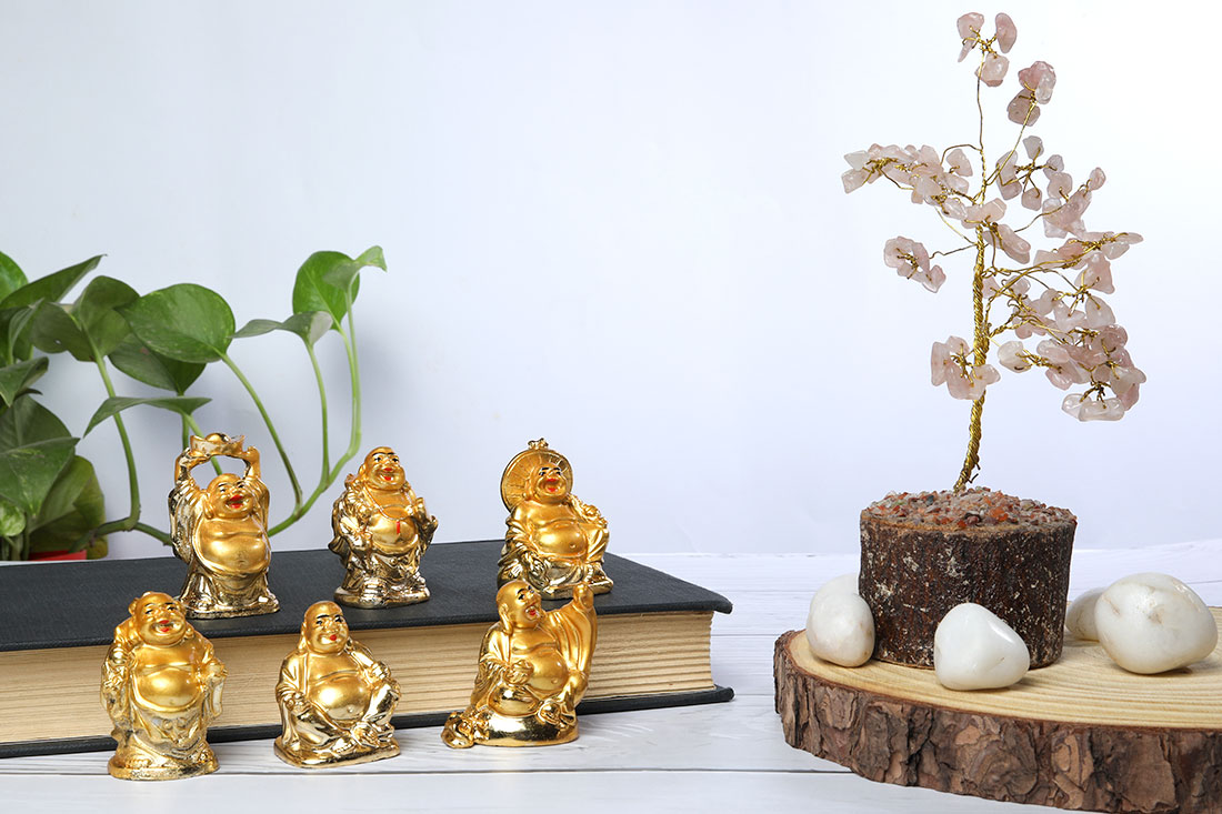 Send Golden buddhs six piece set Online