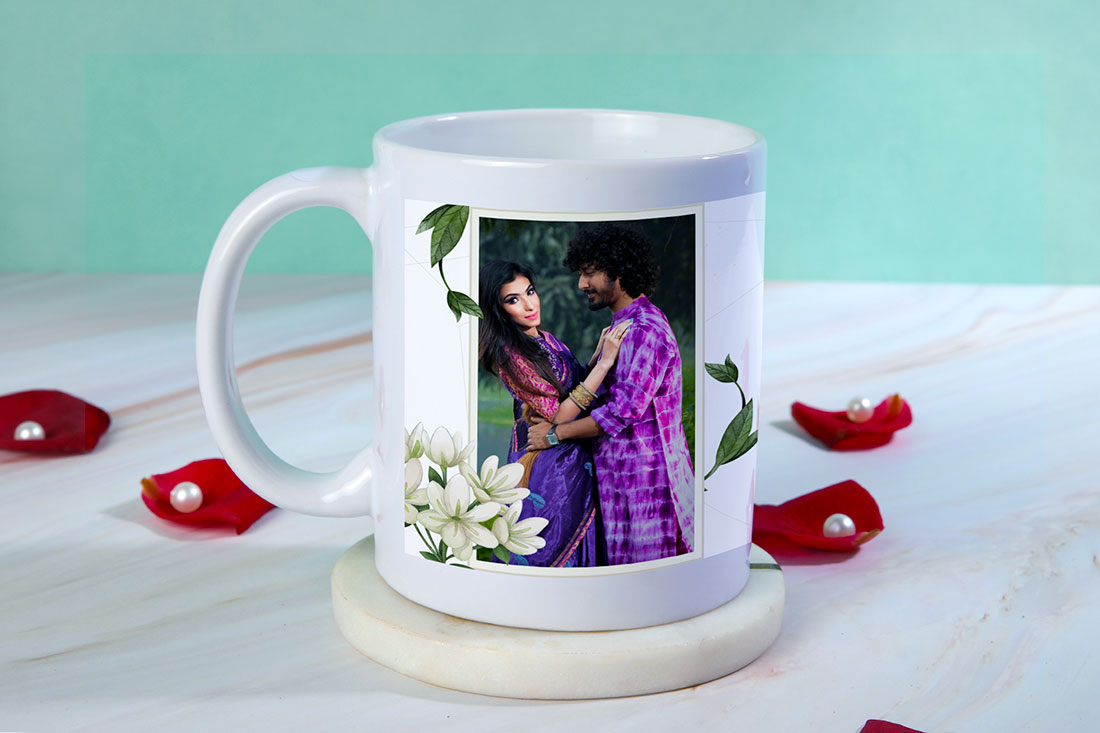 Gift for Anniversary  Love Couple Printed  Couple Printed Mug 325ml with  Greeting Card  Gift