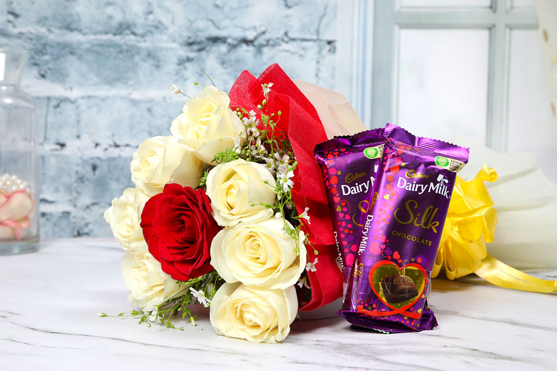 Gorgeous bouquet with Chocolates Send Now