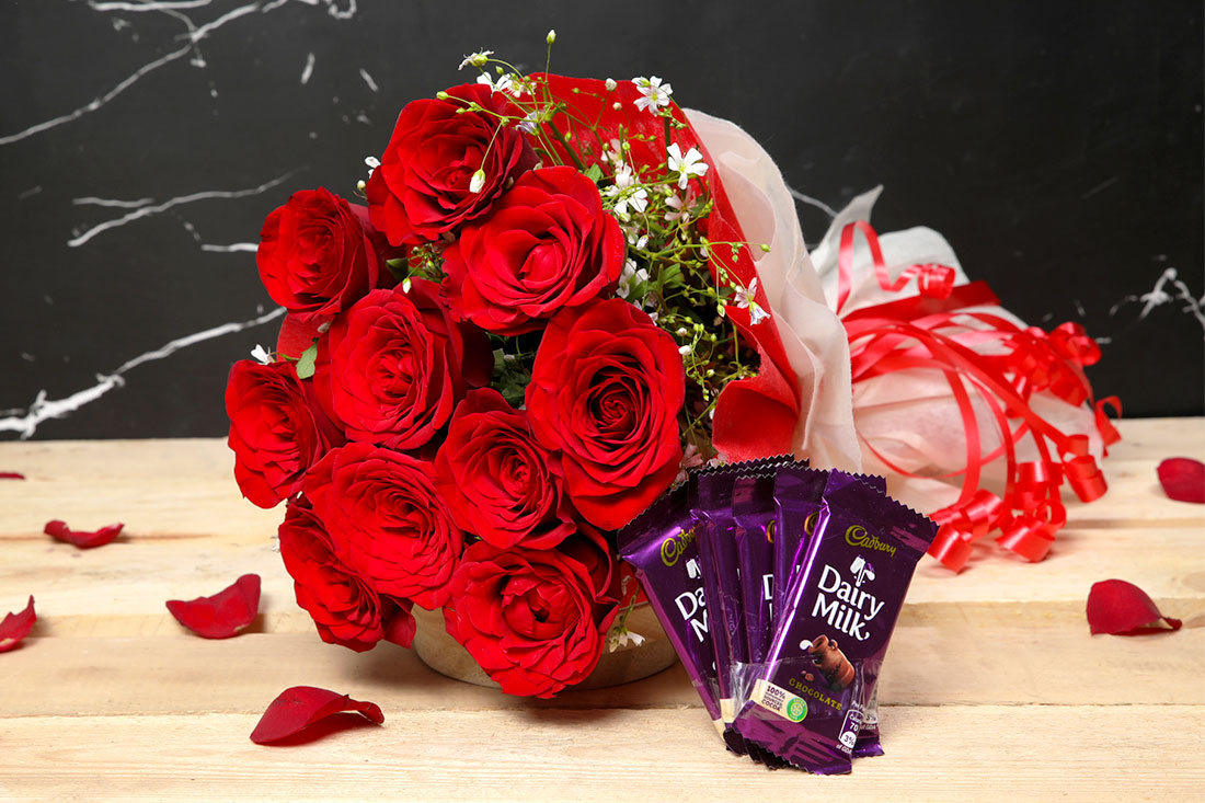 Red Rose with Dairy Milk Online