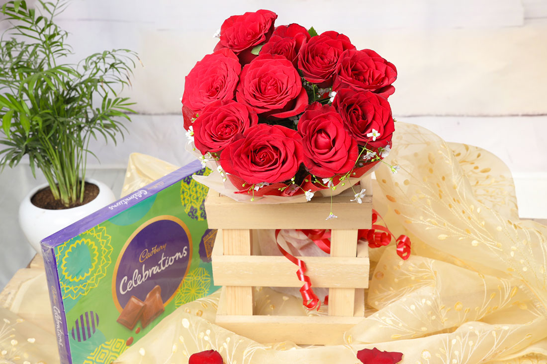 Roses with Celebrations Buy Online