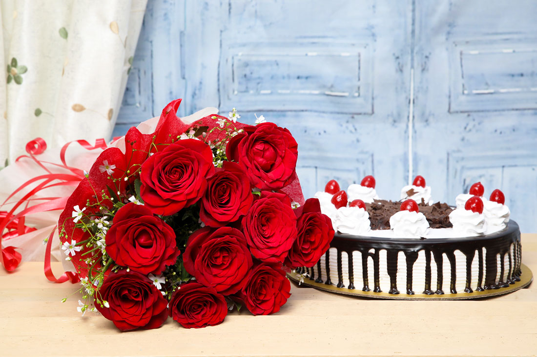 Undefined Cake & Rose Hamper Delivery