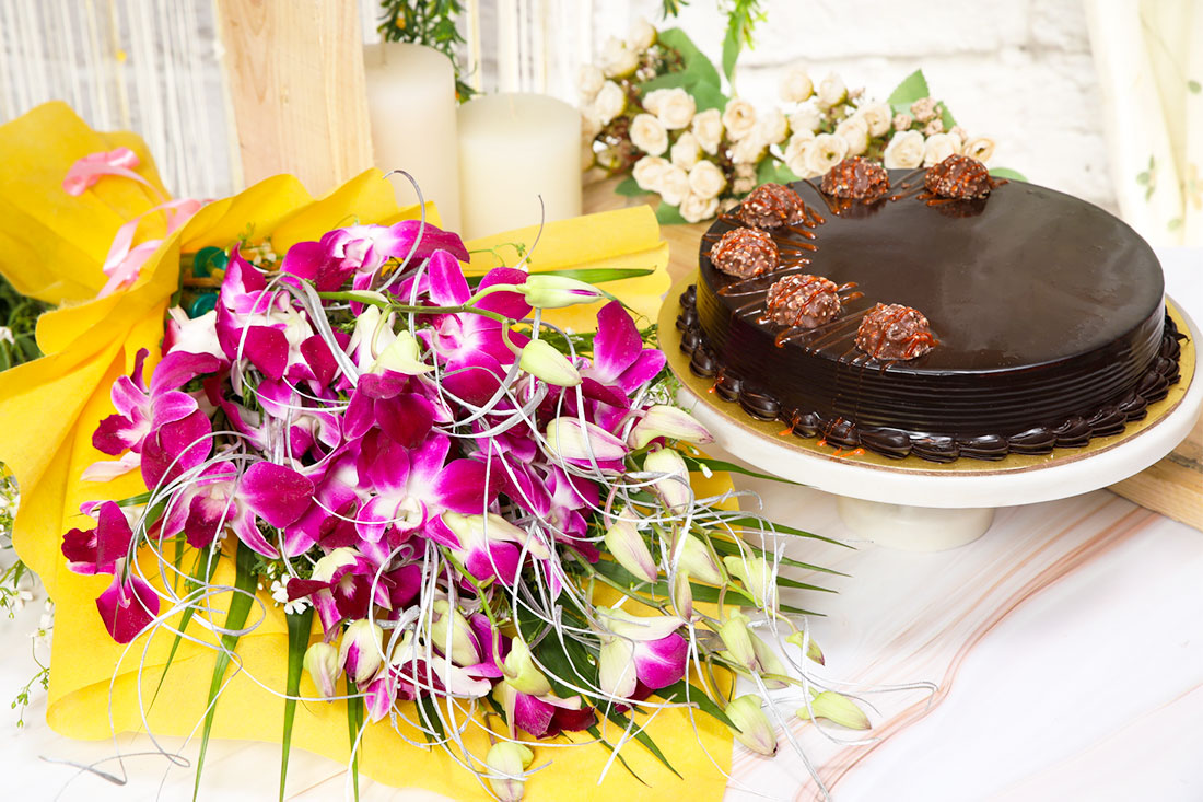 Orchids & Cake Surprise Order Now