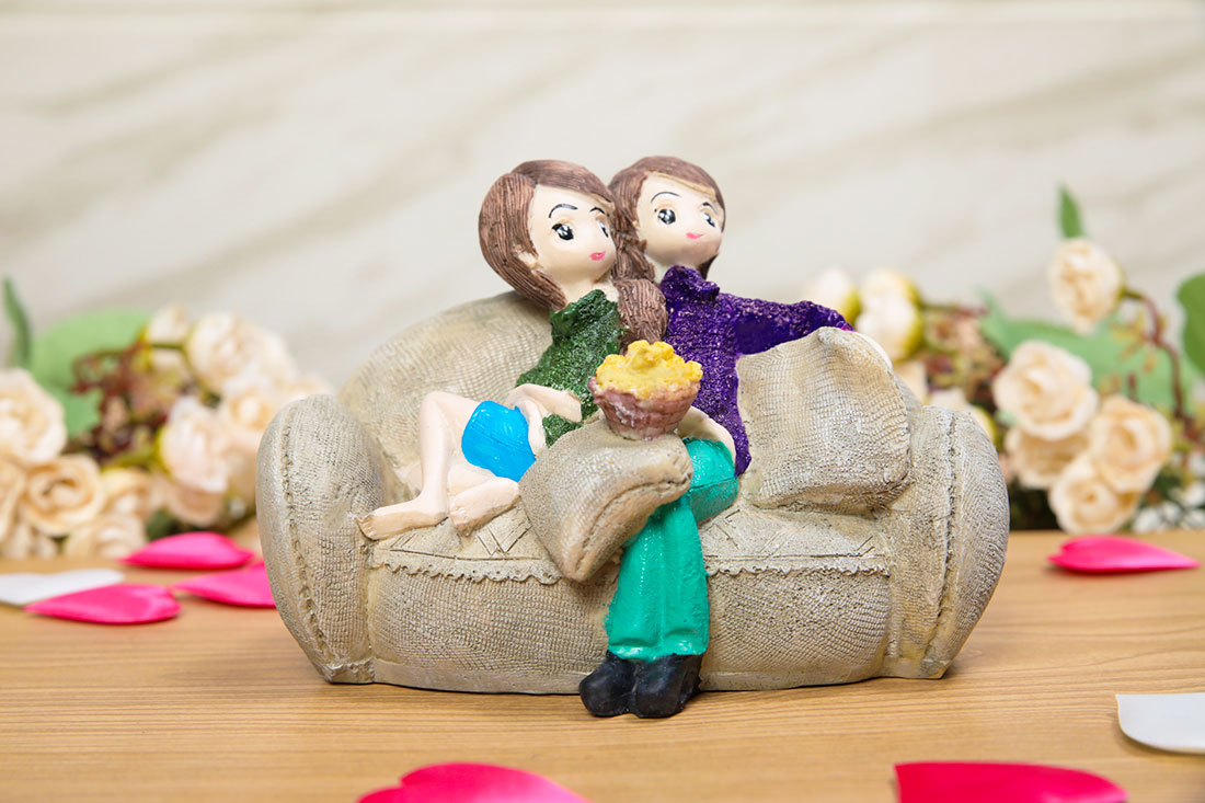 Cute Couple on Sofa Showpiece