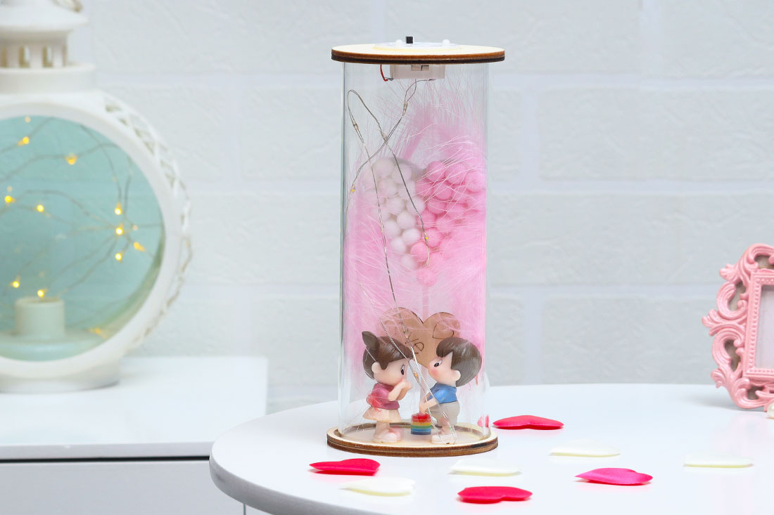 Adorable Pink love buddies Glass Tumbler