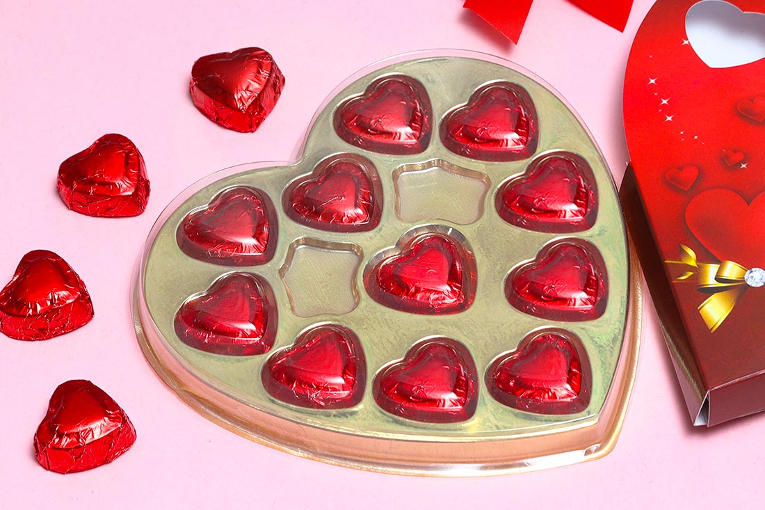 Heart shaped chocolate discount