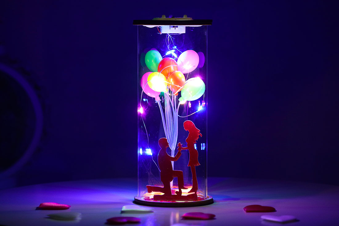 LED Proposing Couple Tumbler