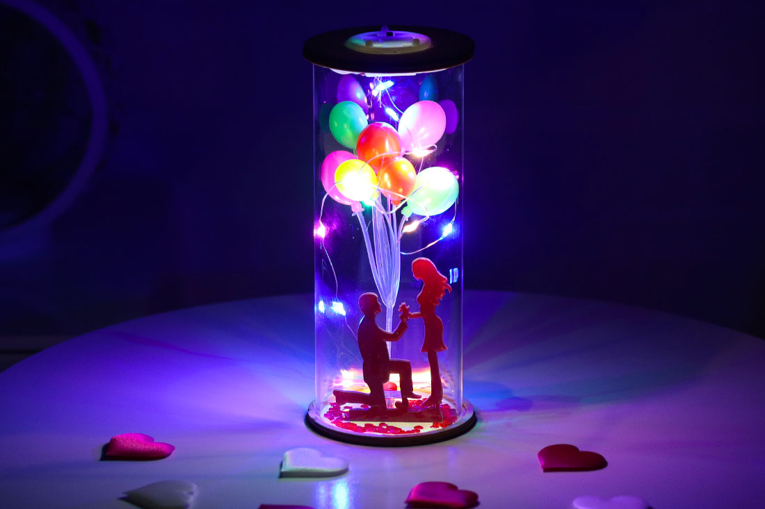 LED Proposing Couple Tumbler