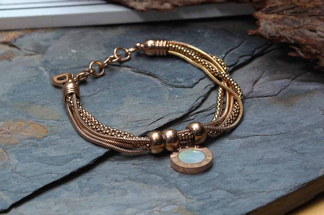 Multistrand Golden Charm Bracelet