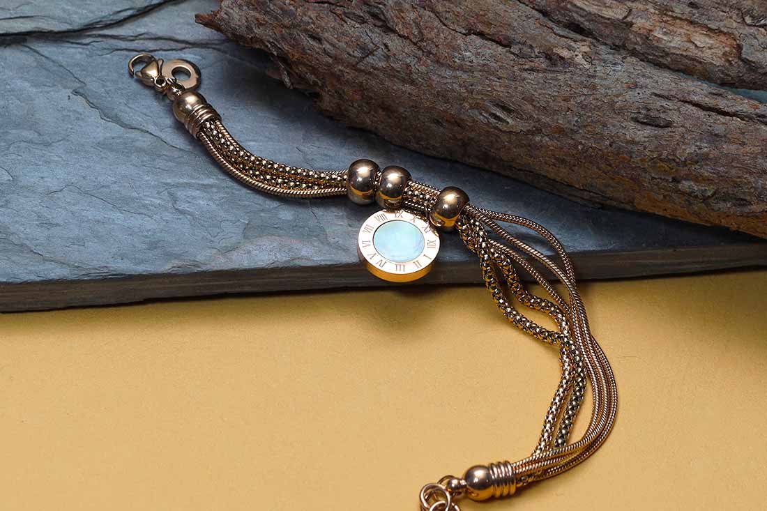 Multistrand Golden Charm Bracelet
