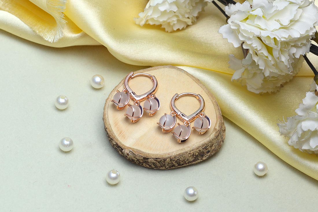 Sober Golden Pearl Drop Earrings Online