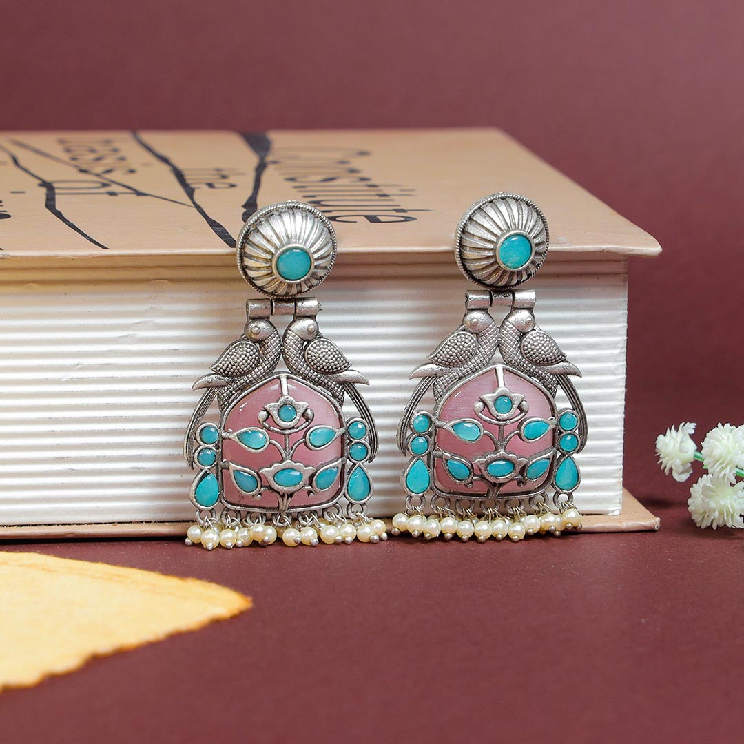 Order Antique Peacock Silver Replica Earrings