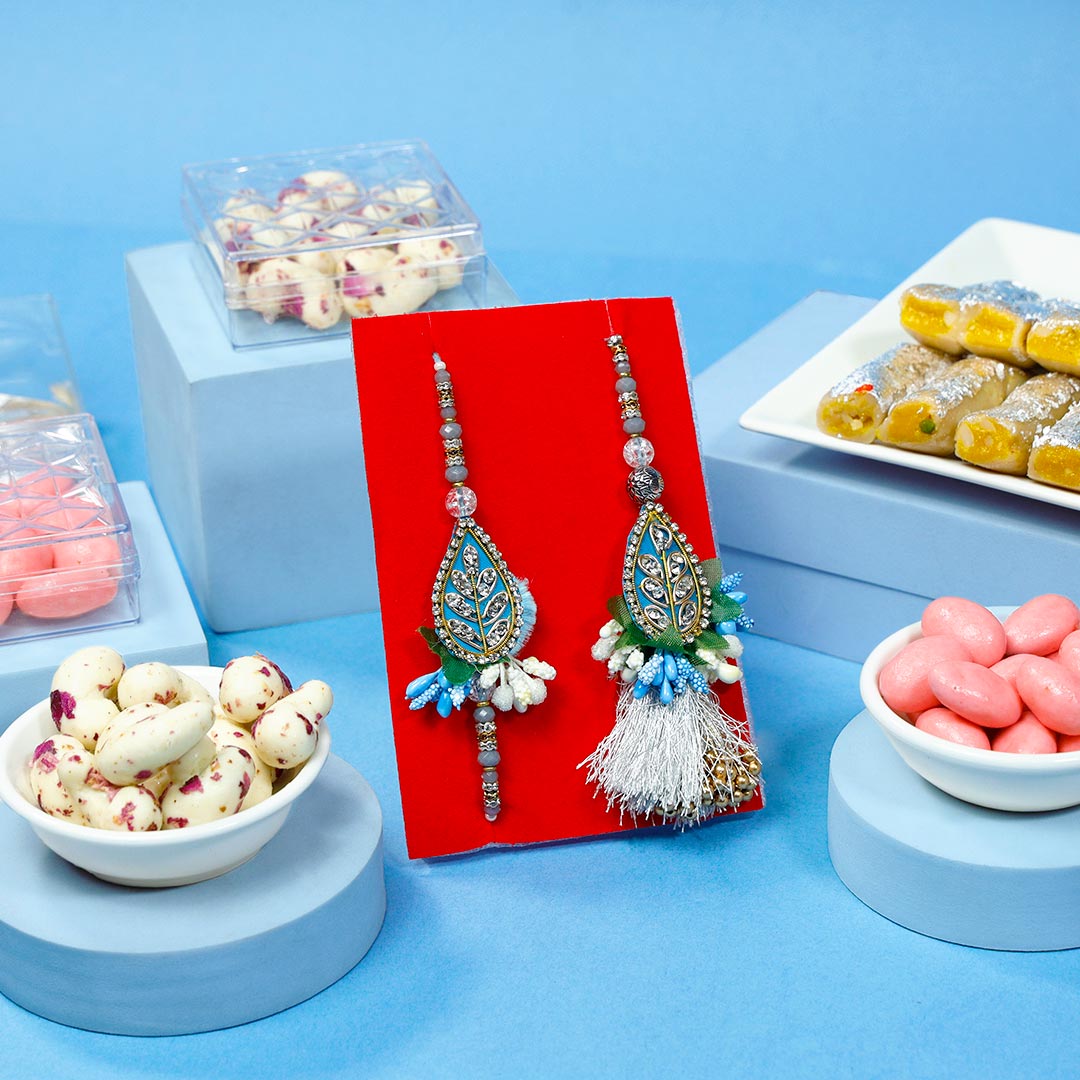 Send Bhai Bhabhi Rakhi Set With Sweet Hamper Online
