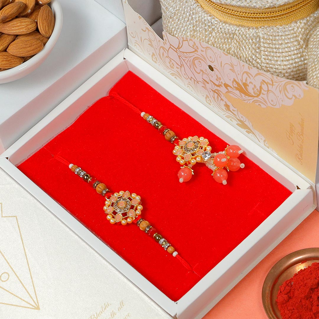 Bhaiya Bhabhi Rakhi Set With Dry Fruits