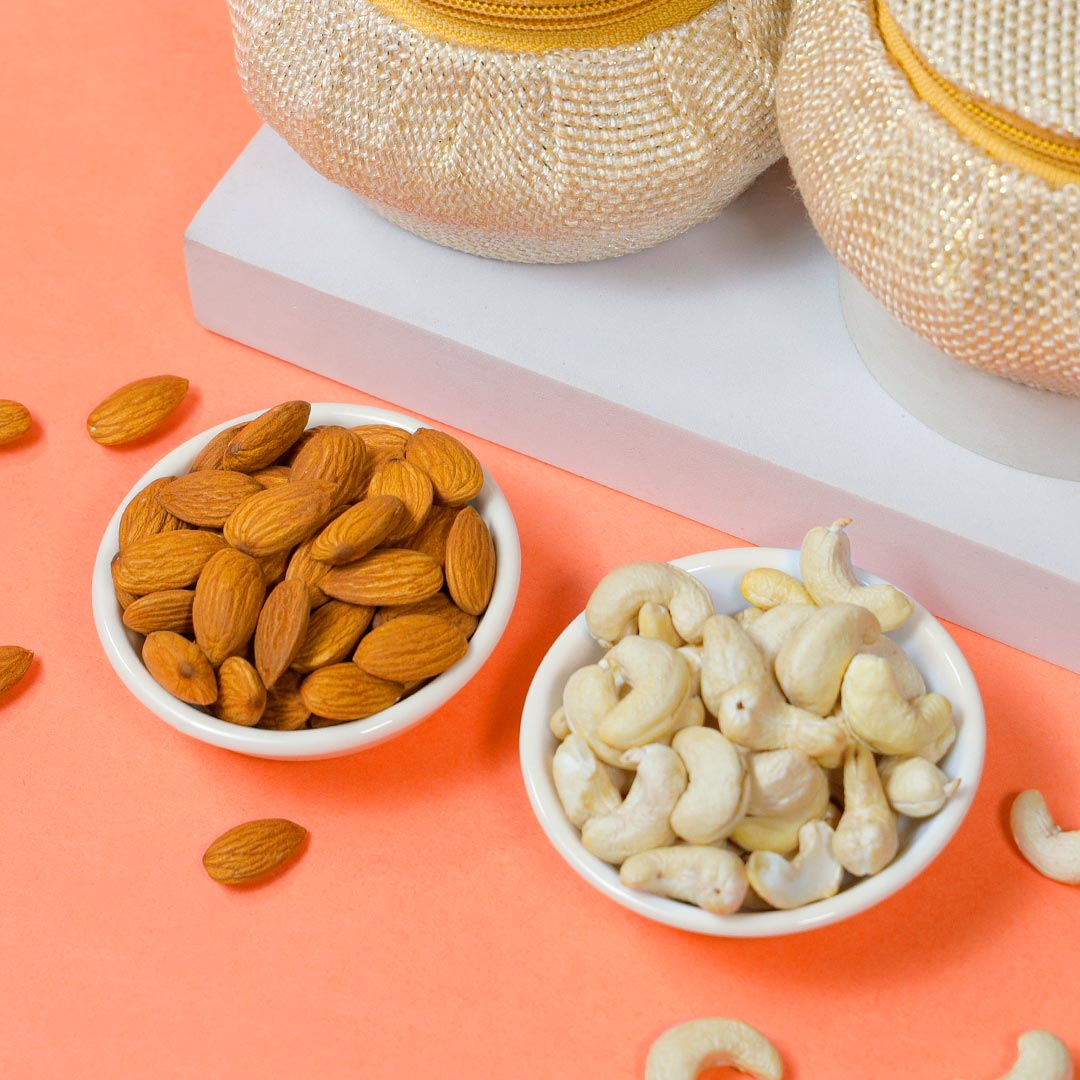 Bhaiya Bhabhi Rakhi Set With Dry Fruits