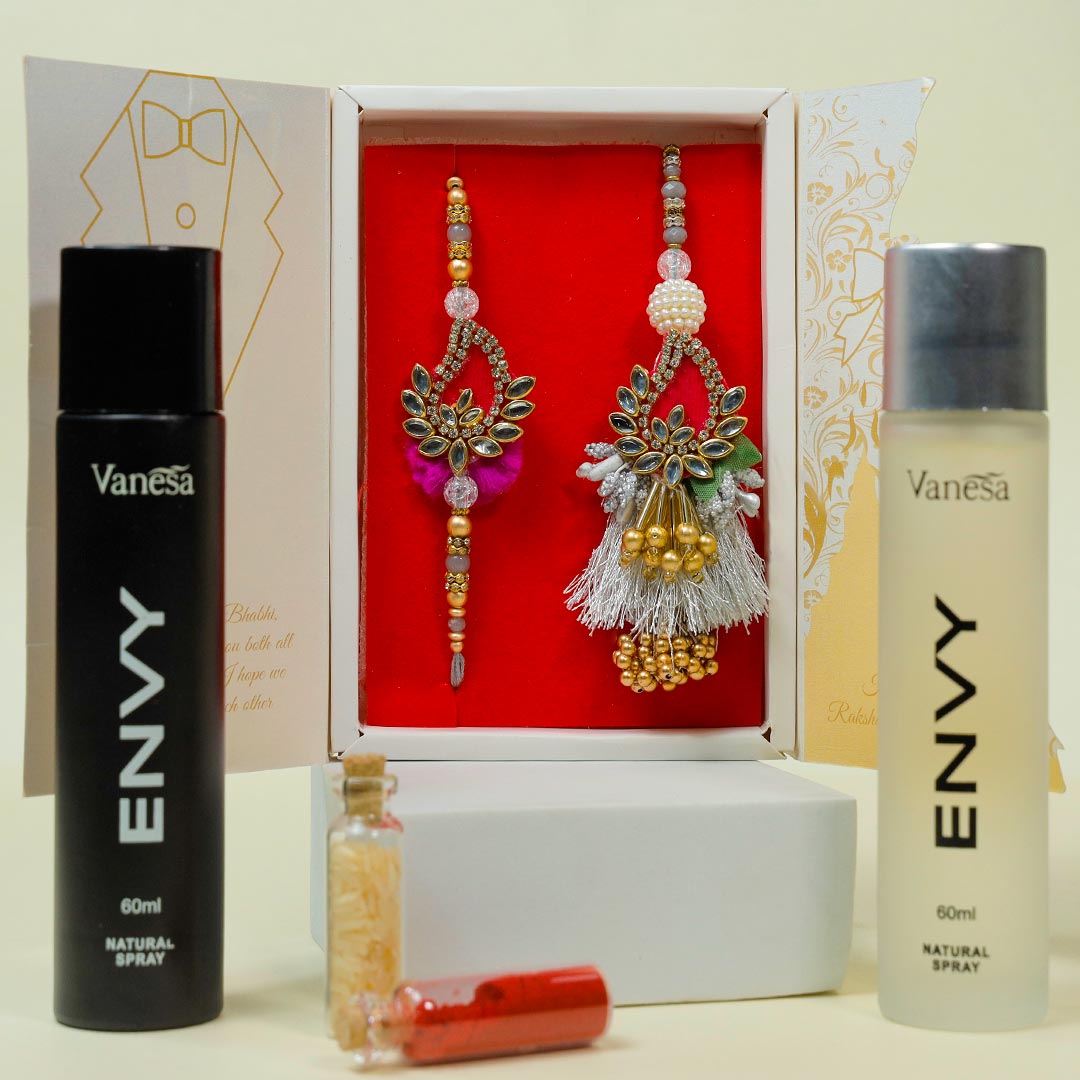 Bhaiya Bhabhi Rakhi set with Perfume