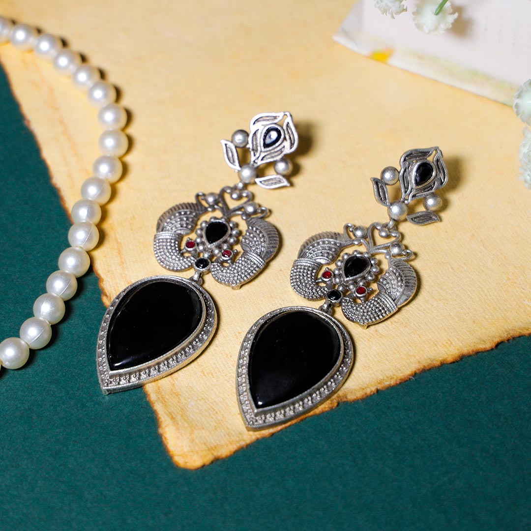 Buy Black Stone Studded Earrings Online