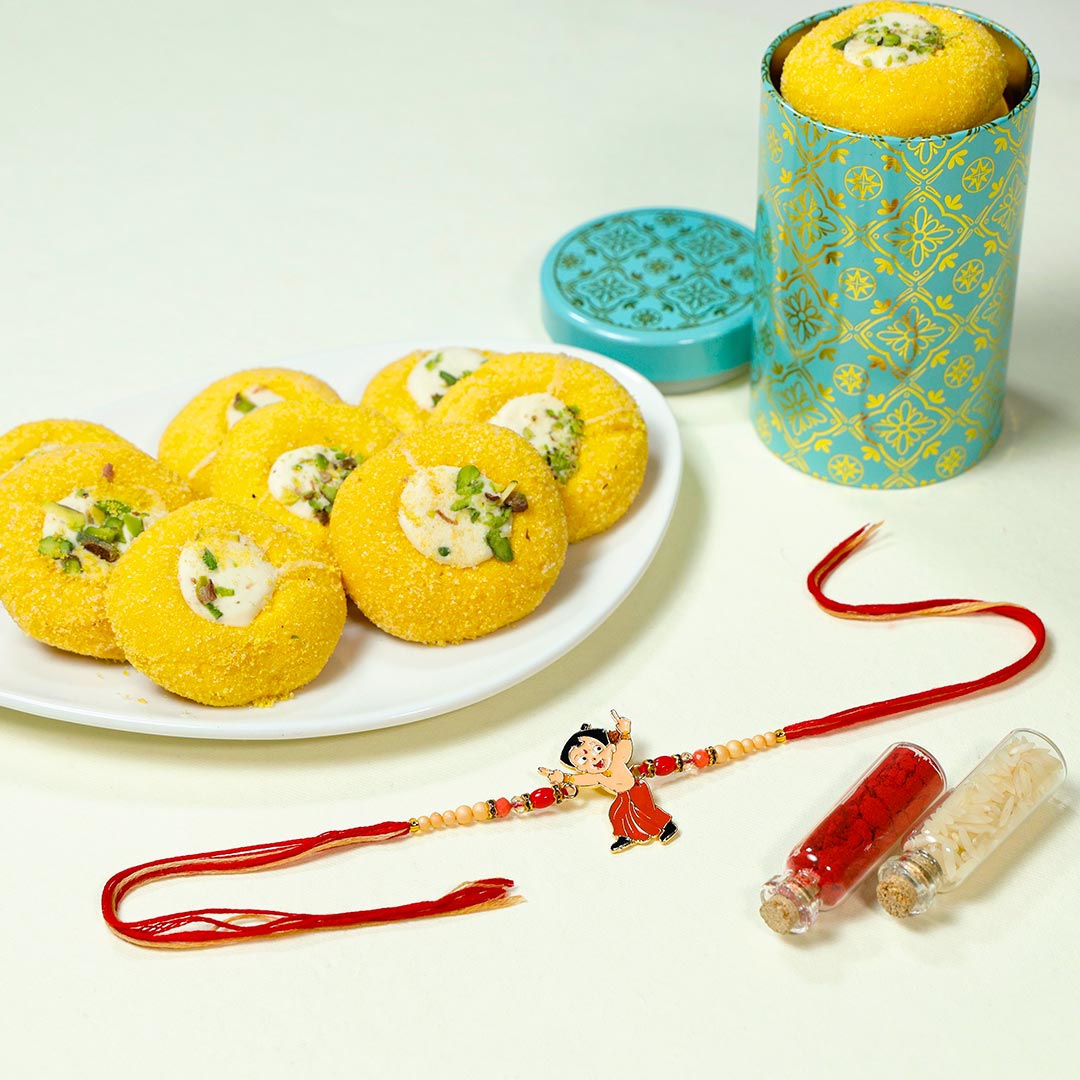 Buy Chota Bheem Rakhi With Nan-Khatai Cookie Online