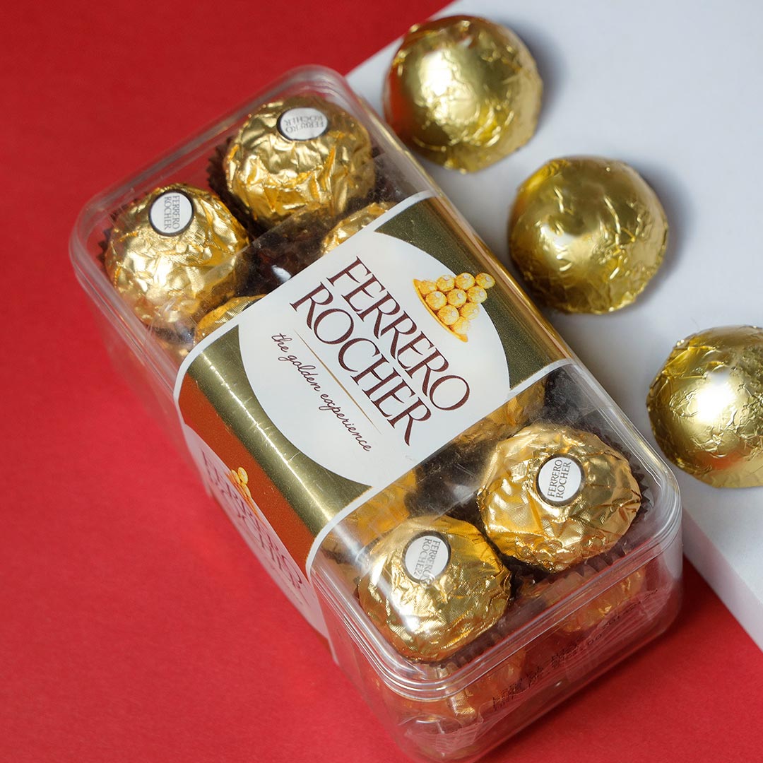 Classic Stone Rakhi N Lumba With Ferrero Rocher