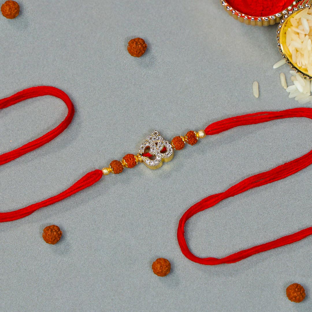 Devotional Om Rudraksha Rakhi