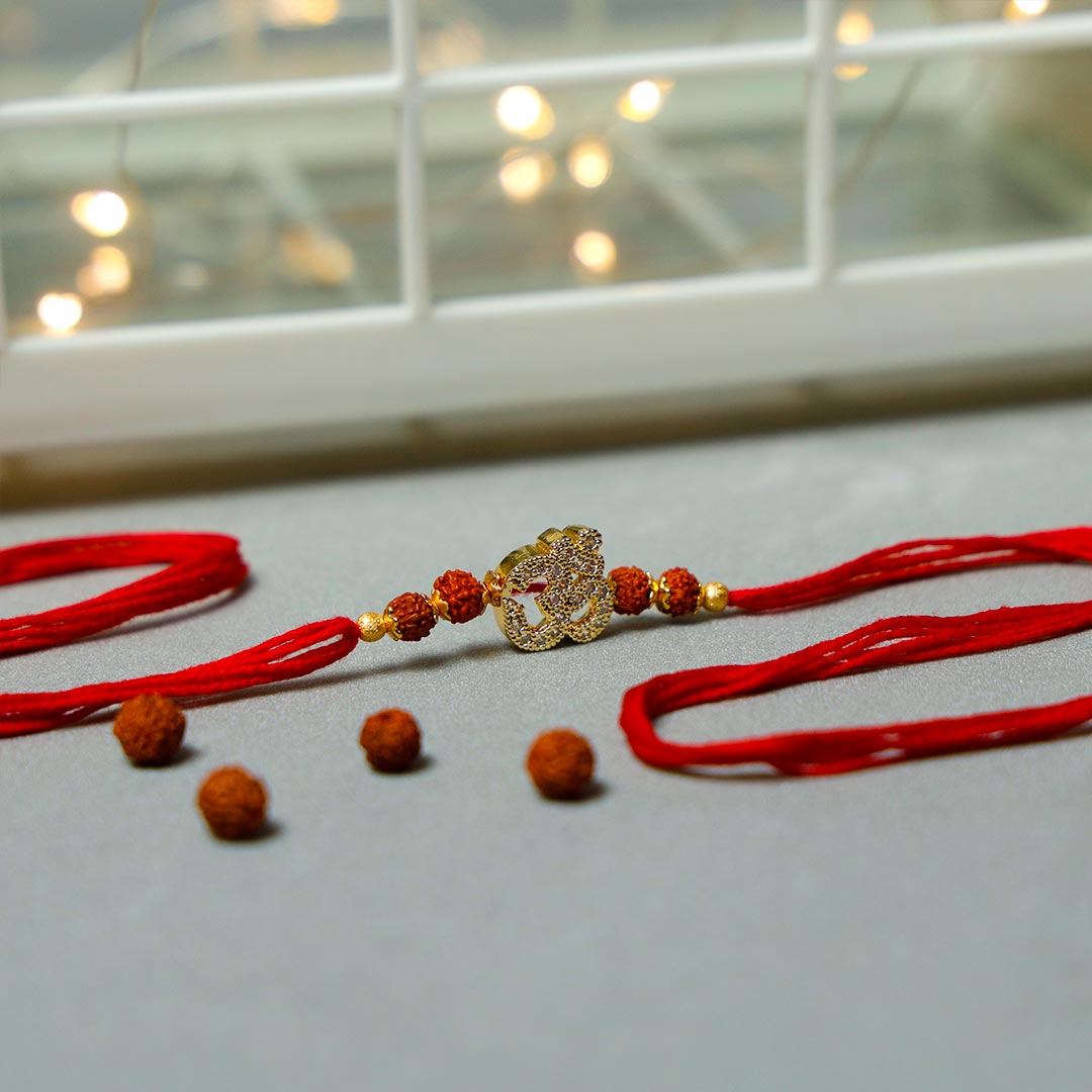 Devotional Om Rudraksha Rakhi