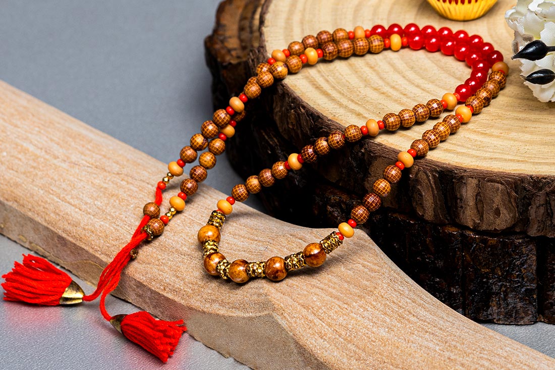 Send Divine Rudraksha Rakhi Bracelet Online