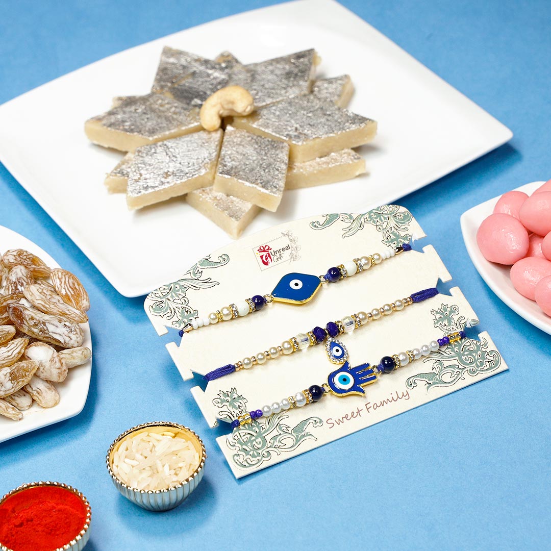 Evil Eye 3 Rakhi Set With Dragees Buy Online