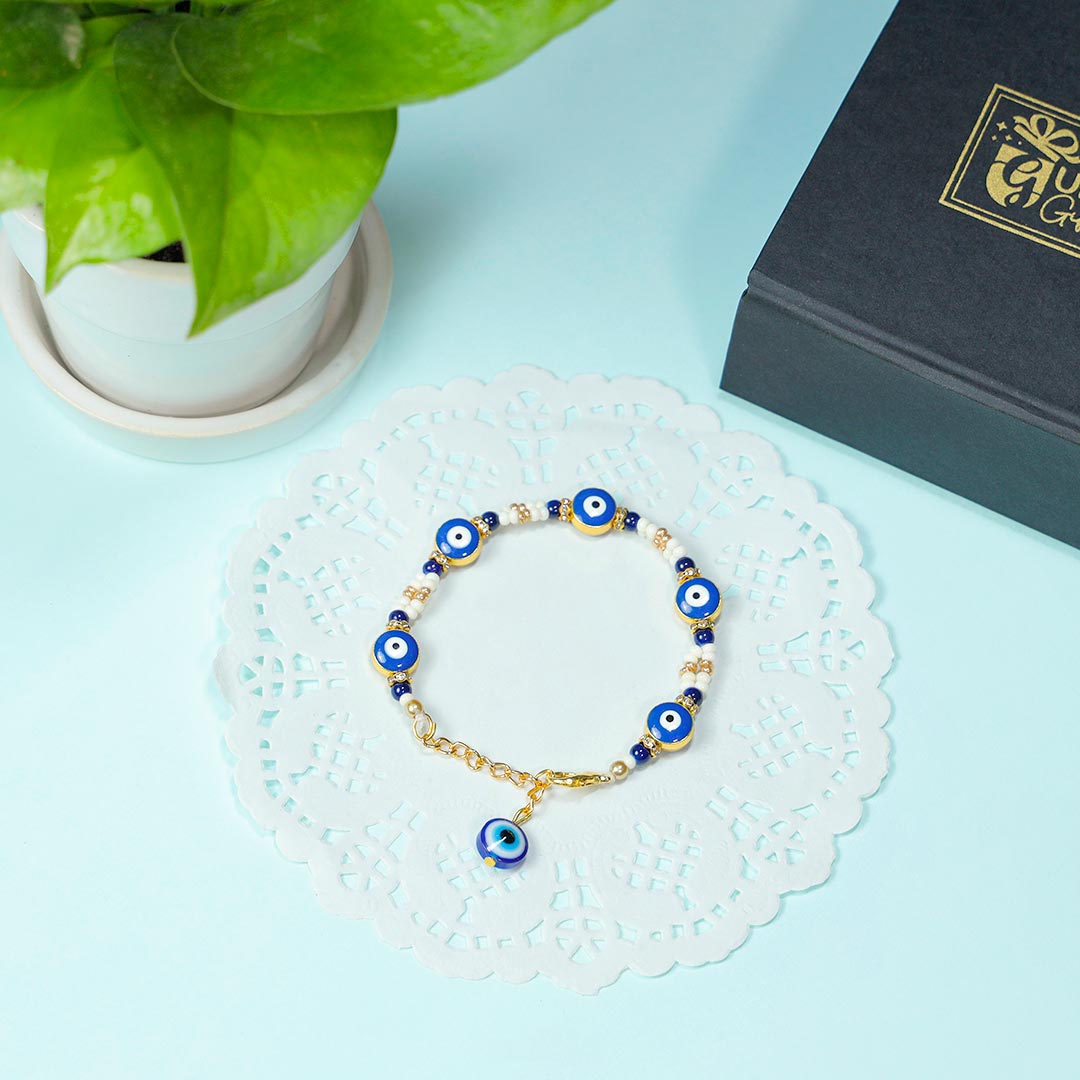 Evil Eye Bracelet Rakhi With Plant