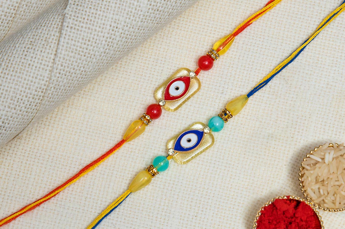 Evil eye rakhi combo