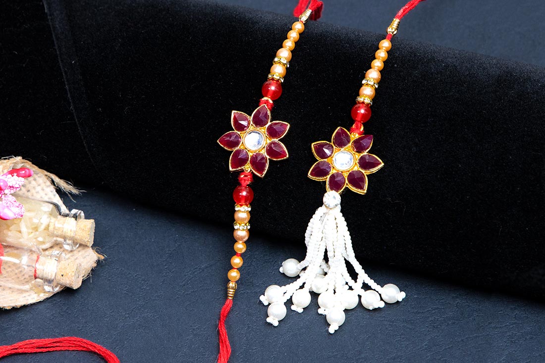 Flower Crystal Rakhi