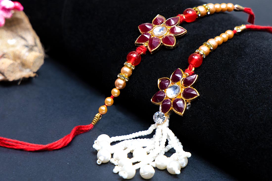 Flower Crystal Rakhi