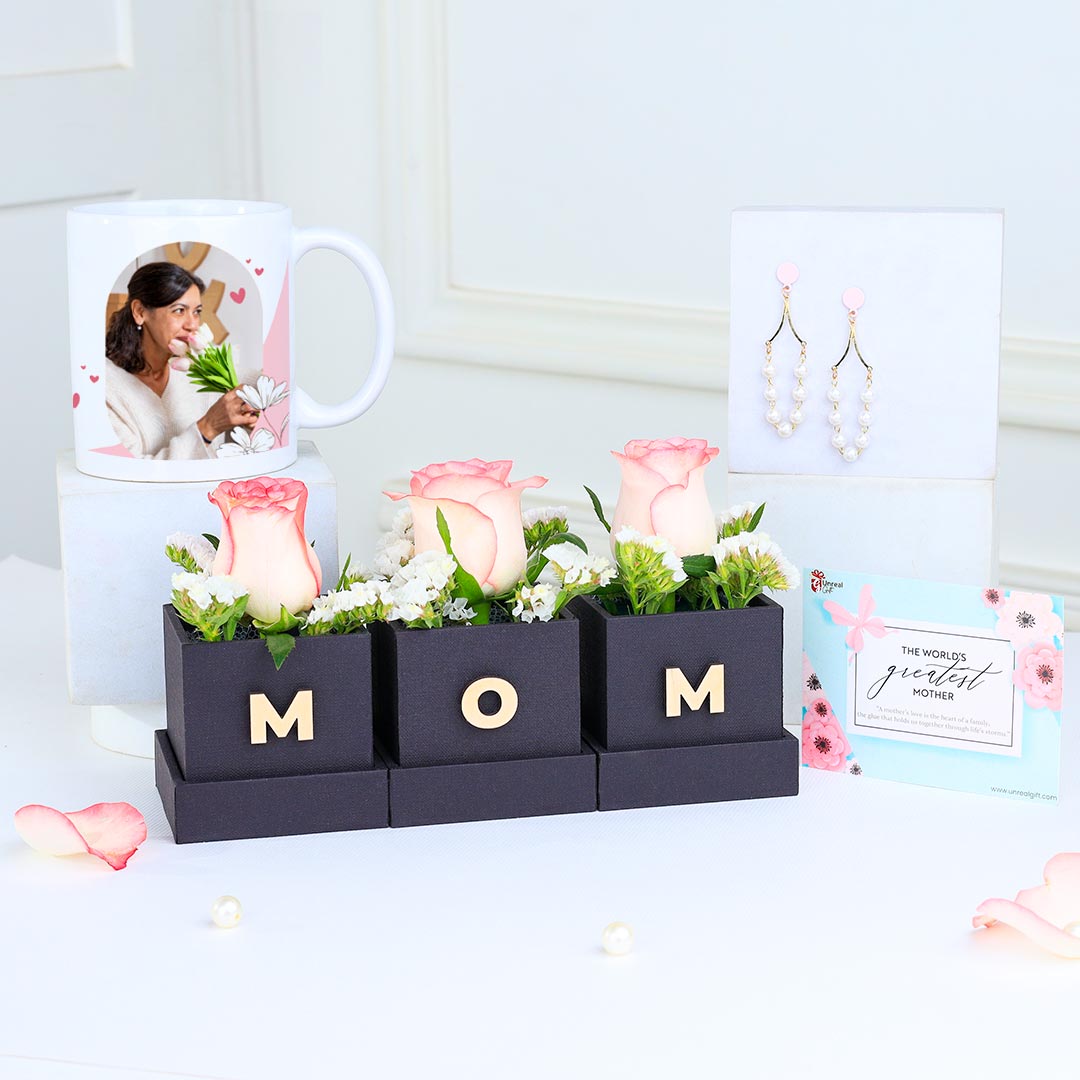 flowers in MDF Mini box N shining earning