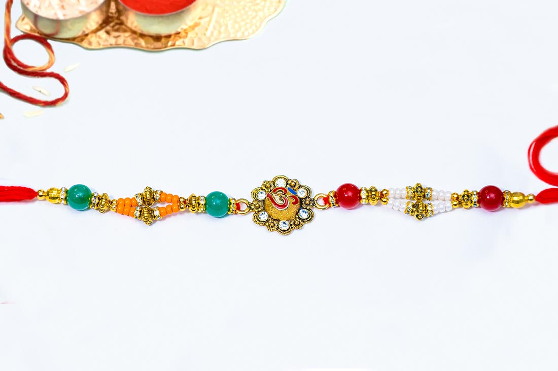 Gold Plated Om Rakhi