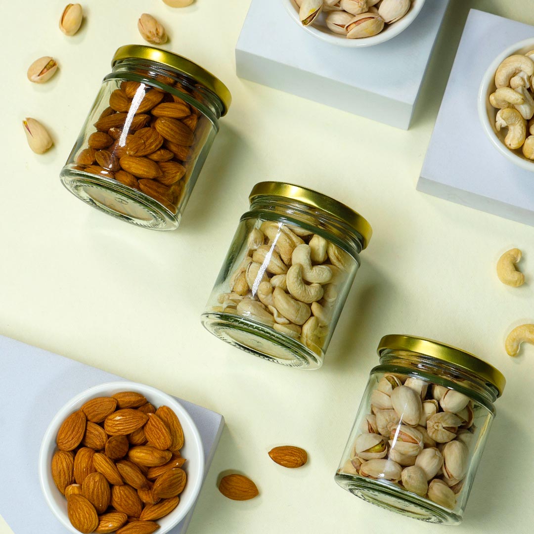 Golden Divine Rakhi With Dry Fruits