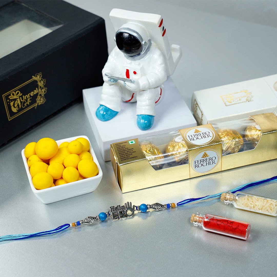 Send Hello Bro Rakhi With Hamper Online