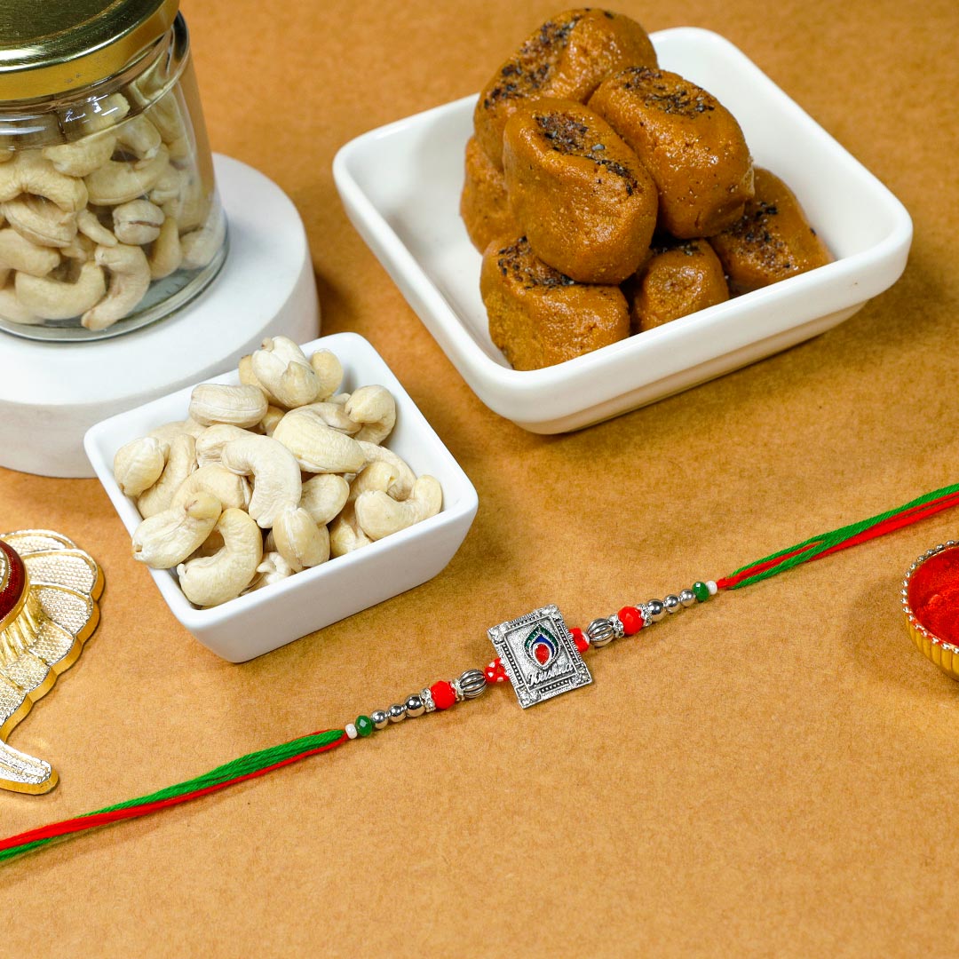 Krishna Rakhi With Peda N Kaju Dry Fruits