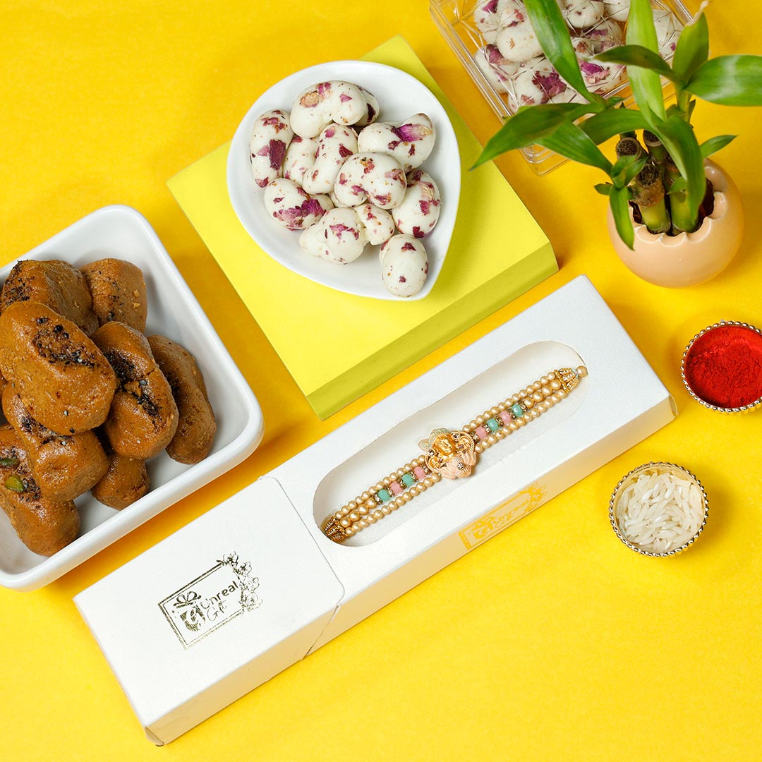 Krishna Rakhi With Sweets N Plants Hamper Buy Online