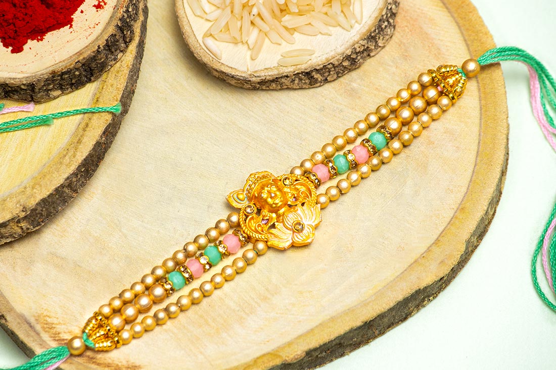 Lord Krishna Golden Rakhi